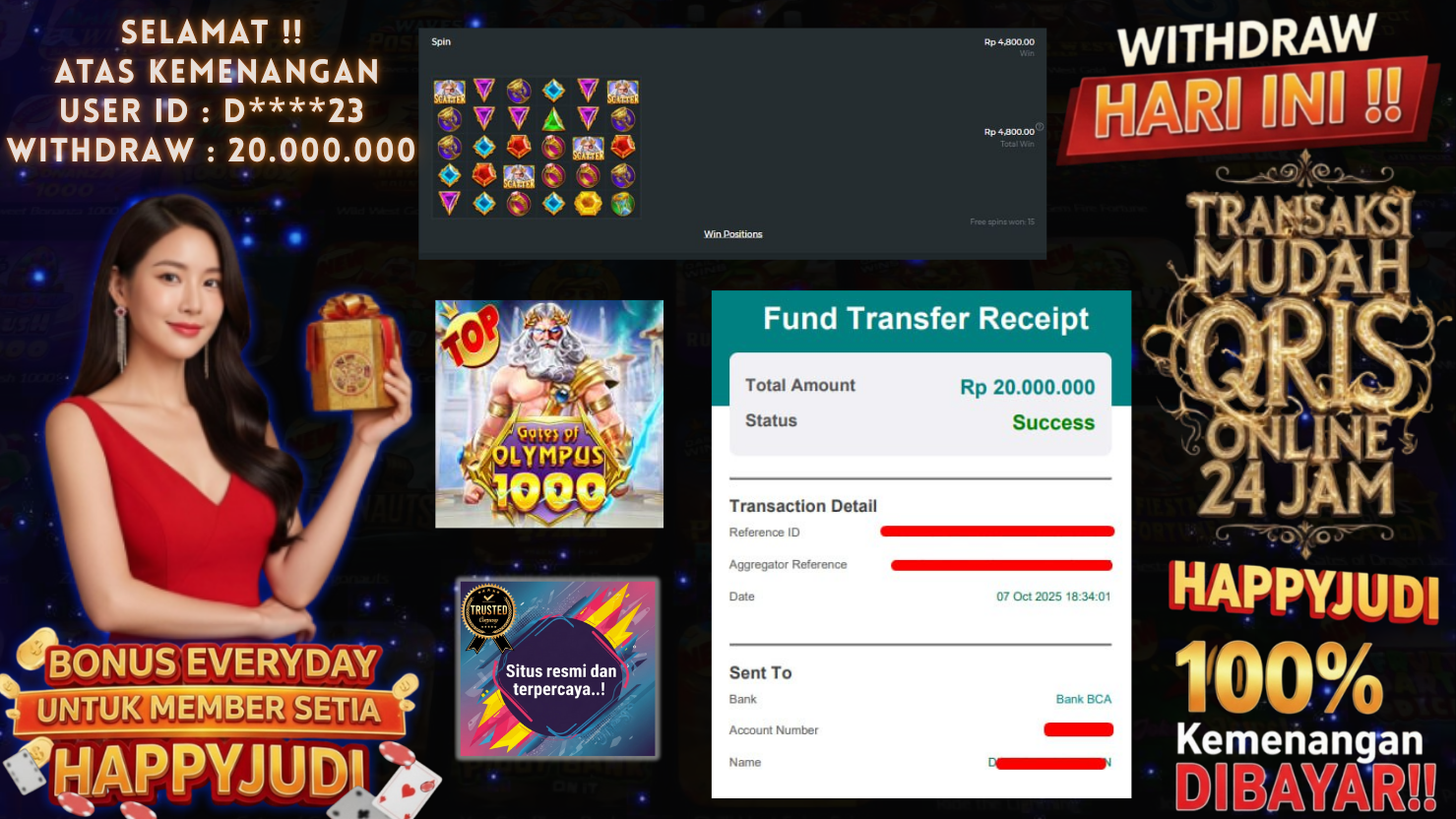 HAPPYJUDI JACKPOT SLOT GATES OF OLYMPUS 1000